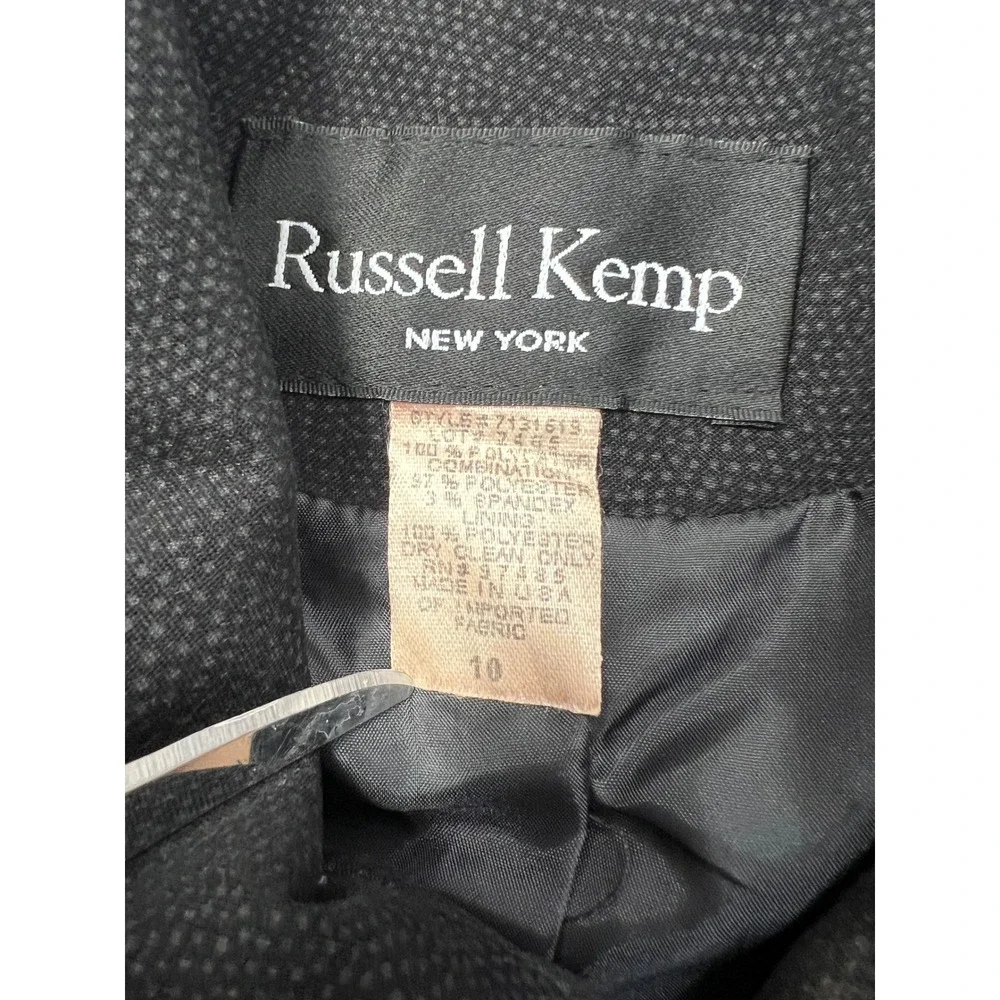 Vintage 90s Russell Kemp New York Black Fringe Textured Jacket Blazer Women 10 - Picture 9 of 11